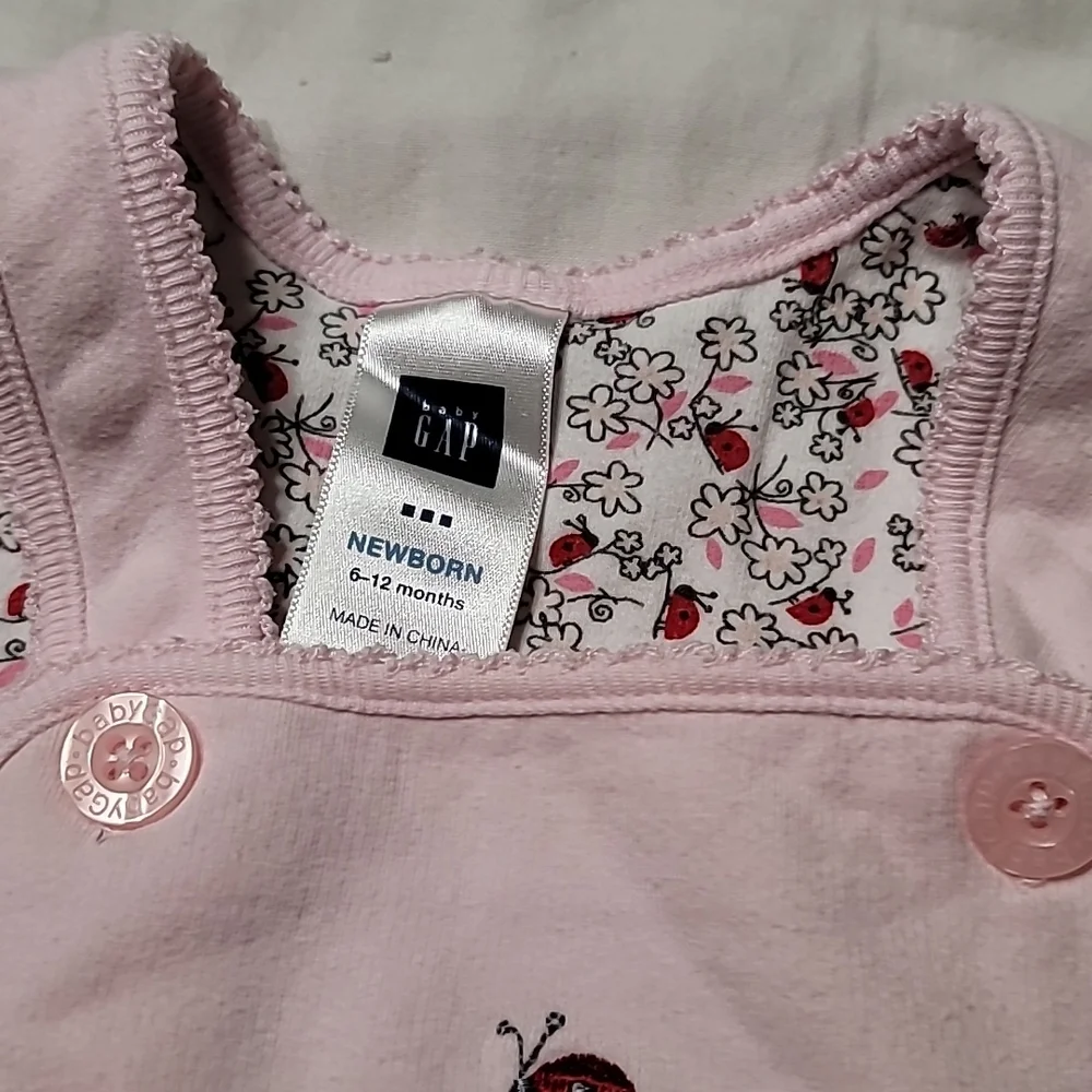 Children girls pink baby gap 6-12‎ months jersey bib overall